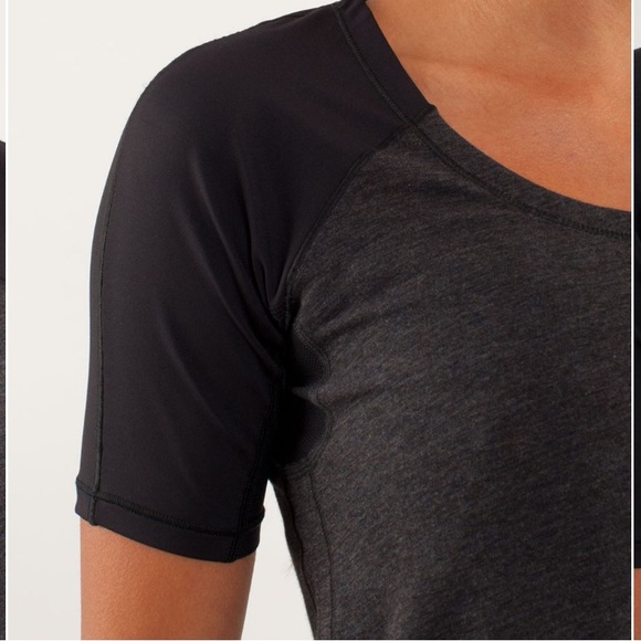 Lululemon Spincity Cotton Tee Heathered Black Gray Top Shirt Women’s Size 6 - Picture 7 of 15